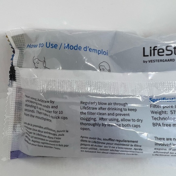 New sealed Lifestraw water filtration straw - Picture 2 of 5